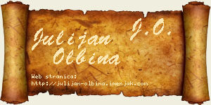 Julijan Olbina vizit kartica